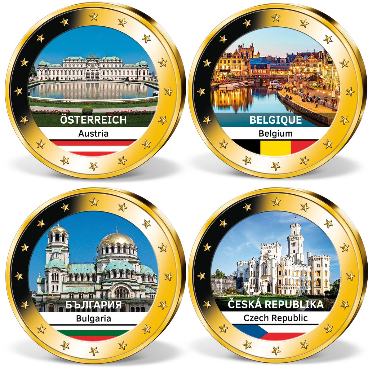 Zdjęcie produktu "Najpiękniejsze miejsca zjednoczonej Europy" - 27 medali platerowanych złotem