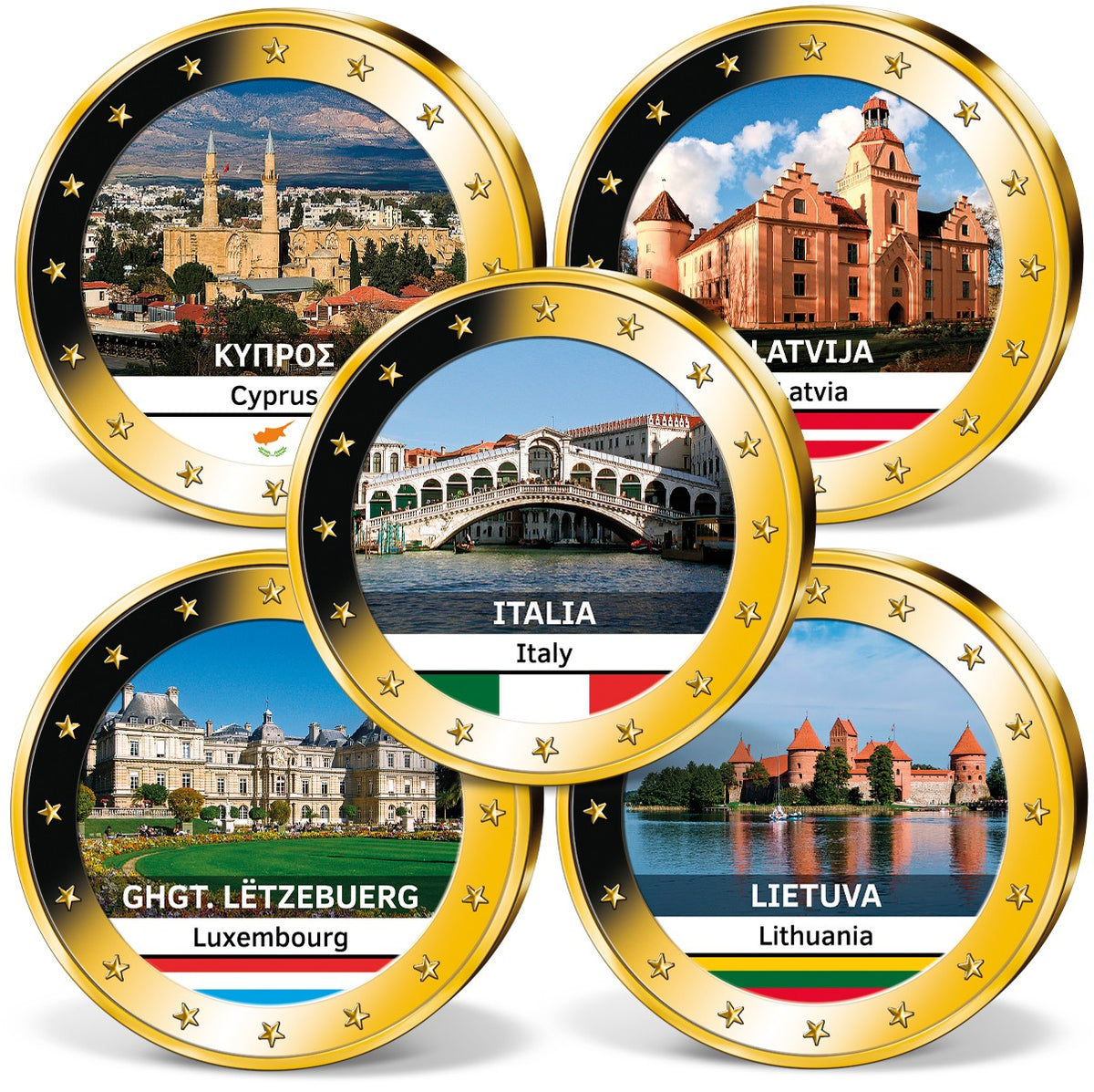 Zdjęcie produktu "Najpiękniejsze miejsca zjednoczonej Europy" - 27 medali platerowanych złotem