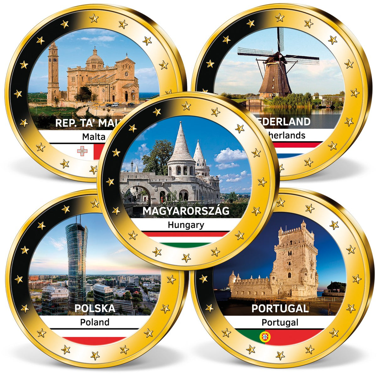 Zdjęcie produktu "Najpiękniejsze miejsca zjednoczonej Europy" - 27 medali platerowanych złotem