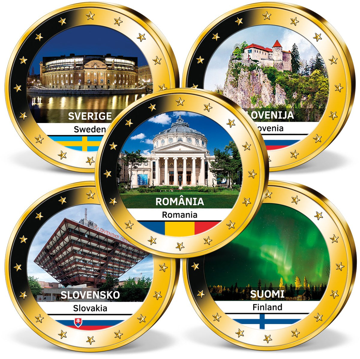 Zdjęcie produktu "Najpiękniejsze miejsca zjednoczonej Europy" - 27 medali platerowanych złotem