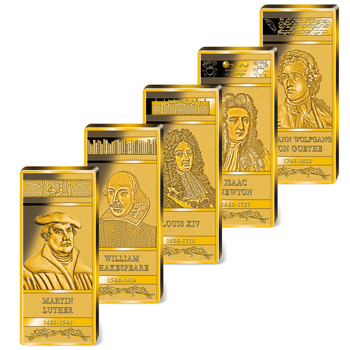 Zdjęcie produktu "Najsłynniejsze postaci w historii" - 32 sztabki platerowane złotem