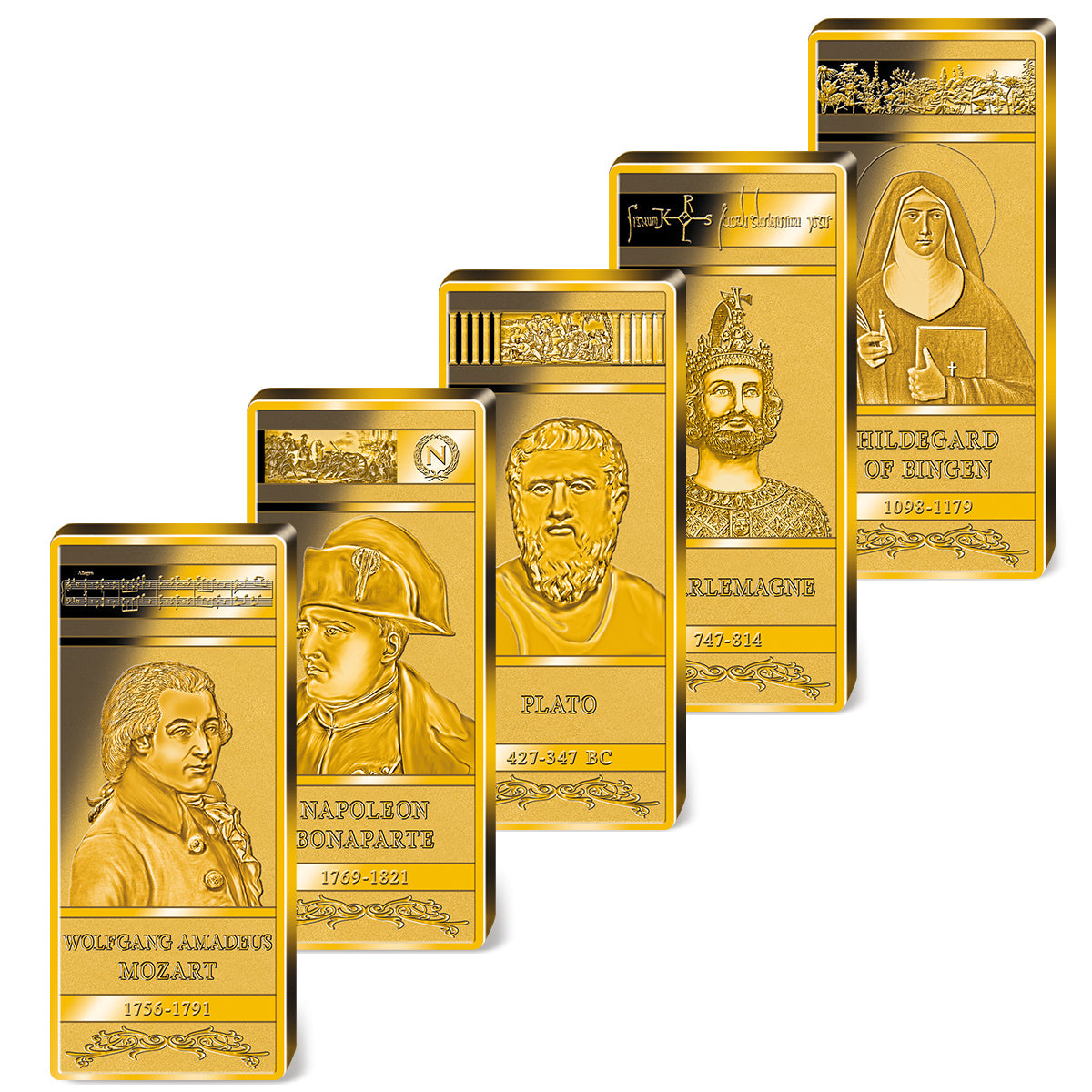 Zdjęcie produktu "Najsłynniejsze postaci w historii" - 32 sztabki platerowane złotem