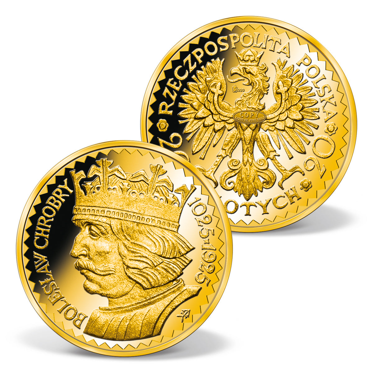 Zdjęcie produktu „Najsłynniejsze polskie monety” – 6 złotych replik monet (1/200 oz.)