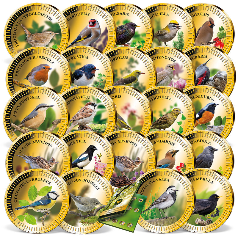 Zdjęcie produktu "Europejskie ptaki śpiewające" - 24 medale platerowane złotem